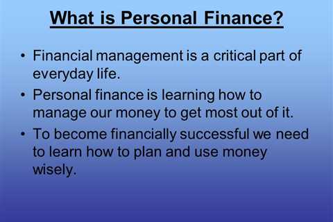 What is a Personal Finance Definition?