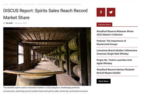 Spirits Sector Surpasses Beer in Market Share and Sales for First Time