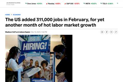 US Economy Adds 311,000 Jobs in February, Labor Force Participation Rate Up