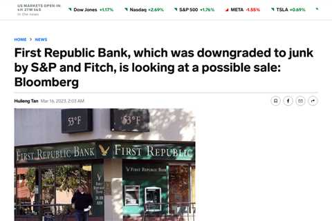 11 US Banks Unite to Rescue First Republic Bank with $30 Billion Deposit Injection